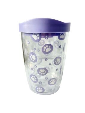 Bella Bug Double Wall Insulated Kid Tumbler Paw Print & Lavender Lid, [10oz] NEW